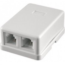 Розетка внешняя двойная  телефонная RJ-12 6P4C
